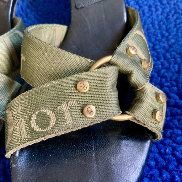 Preloved Vintage Christian Dior Army Green Sandals - Picture 5 of 11